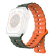 Apple Watch Series 49mm - 45mm - 44mm - 42mm Universal Flexible Band Watch Strap - Olive Green+Orange