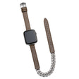 Apple Watch Series 49mm - 45mm - 44mm - 42mm Universal Watch Band Chain Leather Strap - Sandalwood