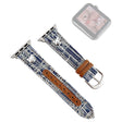 Apple Watch Series 49mm - 45mm - 44mm - 42mm Universal Denim Band Bear Decor Watch Strap - Dark Blue