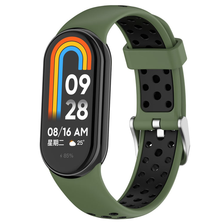 Vildt Sejt Silikone Rem passer til Xiaomi Smart Band 8 - Grøn#serie_7