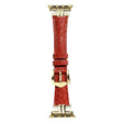 AW Apple Watch 41mm / 40mm / 38mm Leather Wrist Strap - Red+Gold Buckle