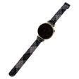 18mm Universal Wrist Watch Band Canvas Strap Replacement with Magnetic Buckle - Black+Grey