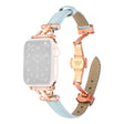 Apple Watch 41mm / 40mm / 38mm Leather Band Wrist Strap - Blue / Rose Gold Buckle
