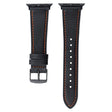 Apple Watch 49mm / 45mm / 44mm / 42mm Band Genuine Cow Leather Strap - Black 2