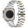 Stainless Steel Strap Apple Watch 49mm / 45mm / 44mm / 42mm Band - Silver+Gold