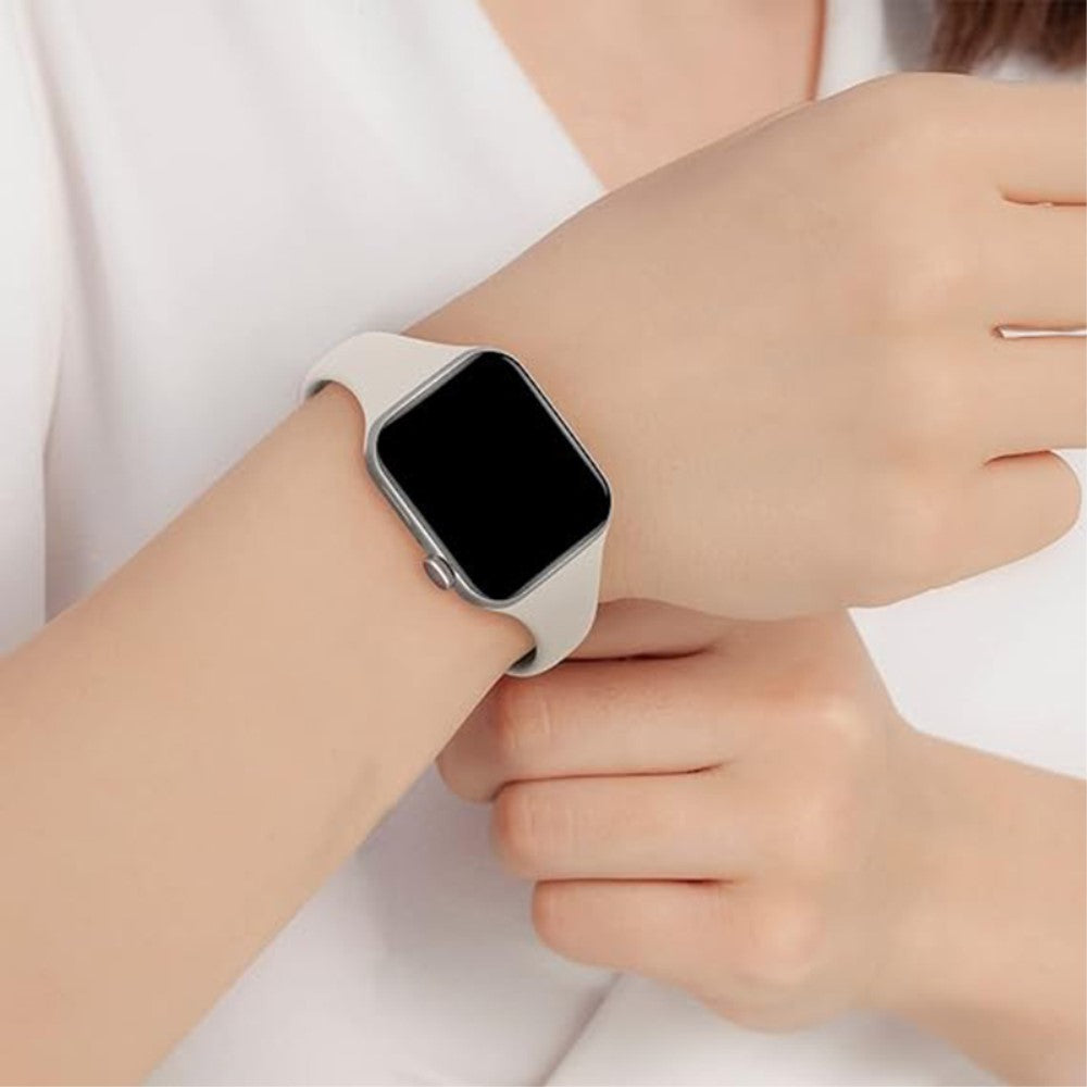 Super Fed Silikone Universal Rem passer til Apple Smartwatch - Hvid#serie_13