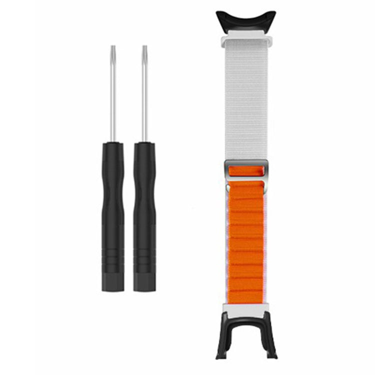 Suunto Ambit3 / Ambit3 Peak Loop Nylon Bands Sport Nylon Replacement Strap - White+Orange#serie_1