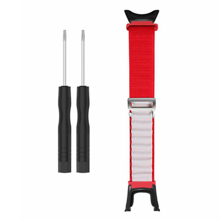 Suunto Ambit3 / Ambit3 Peak Loop Nylon Bands Sport Nylon Replacement Strap - Red+White#serie_9