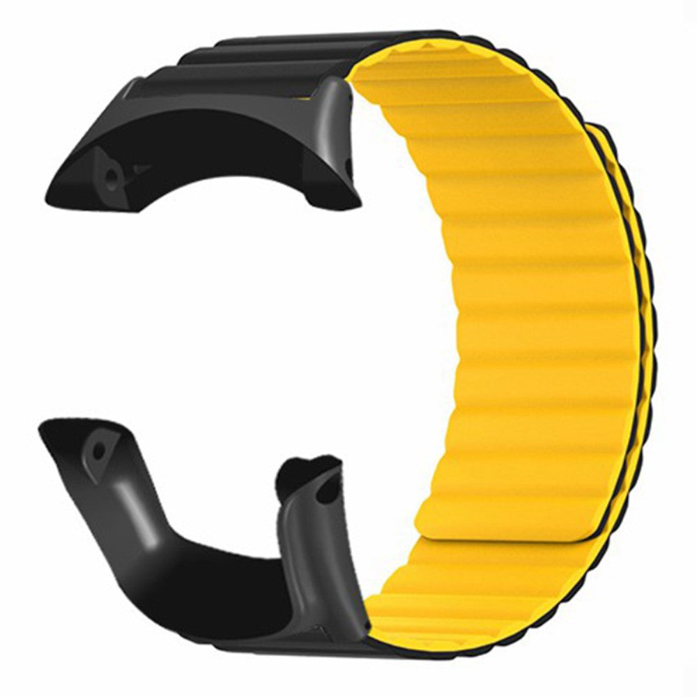 Suunto Ambit3 Peak / Ambit2 Silicone Sport Strap Magnetic Watch Band - Black+Yellow#serie_1