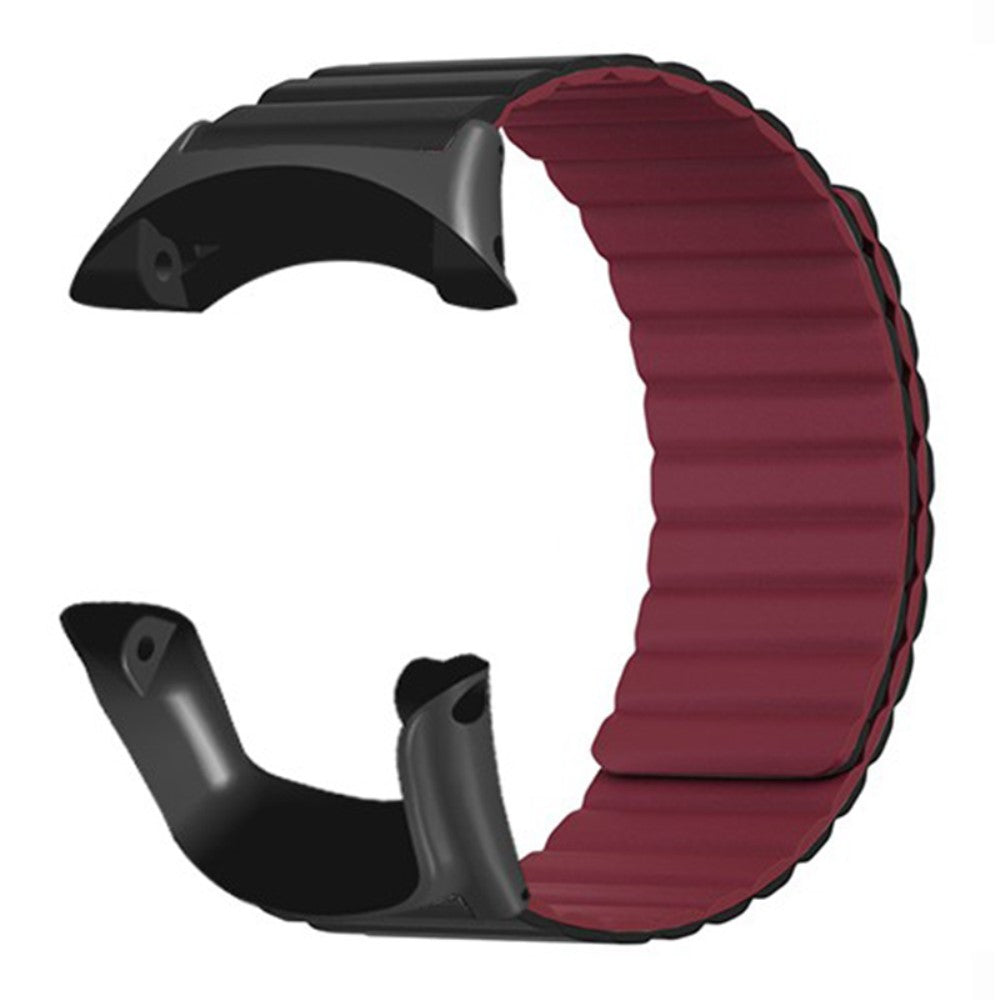 Suunto Ambit3 Peak / Ambit2 Silicone Sport Strap Magnetic Watch Band - Black+Wine Red#serie_3