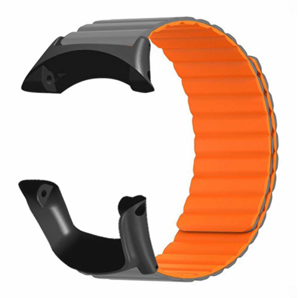 Suunto Ambit3 Peak / Ambit2 Silicone Sport Strap Magnetic Watch Band - Grey+Orange#serie_5