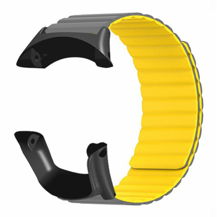 Suunto Ambit3 Peak / Ambit2 Silicone Sport Strap Magnetic Watch Band - Grey+Yellow#serie_8