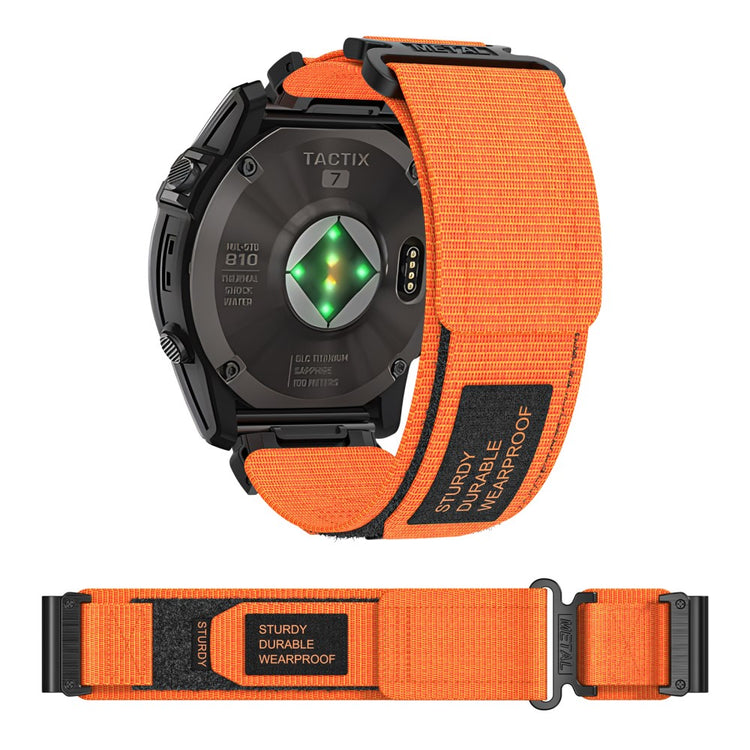 Vildt Hårdfør Nylon Universal Rem passer til Garmin Smartwatch - Orange#serie_2