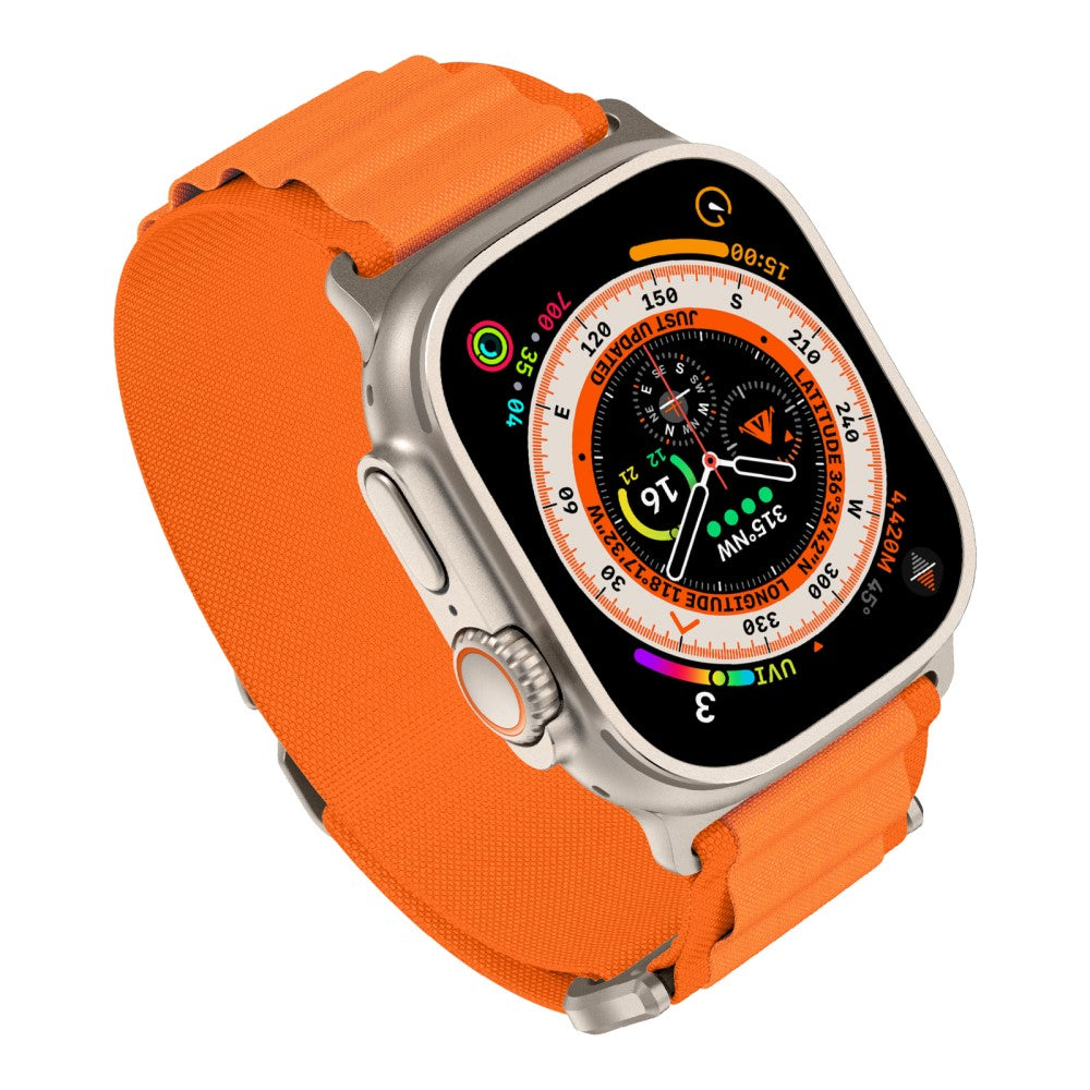 Helt Vildt Slidstærk Nylon Universal Rem passer til Apple Smartwatch - Orange#serie_2