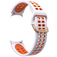 KALEBOL KLB-SSGJ-001 Samsung Galaxy Watch4 / Watch 5 / Watch6 Silicone Watch Band Soft Strap - White+Orange