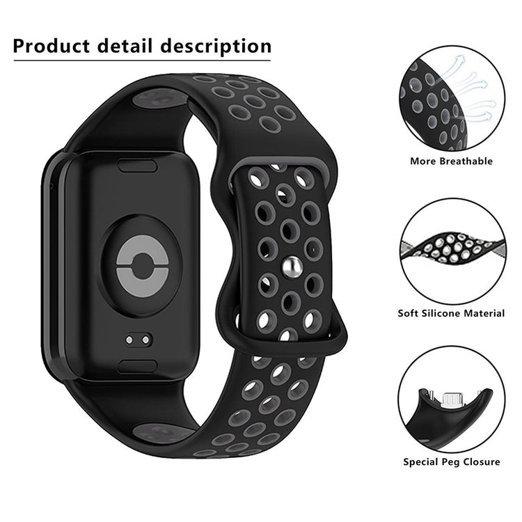 Silikone Universal Rem passer til Xiaomi Smart Band 8 Pro / Xiaomi Redmi Watch 4 - Sølv#serie_5