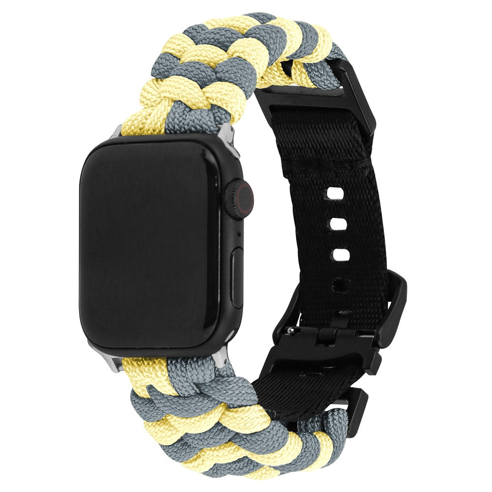 Apple Watch Series 49mm - 45mm - 44mm - 42mm Universal Watch Band Nylon Rope Strap - Yellow+Grey#serie_2