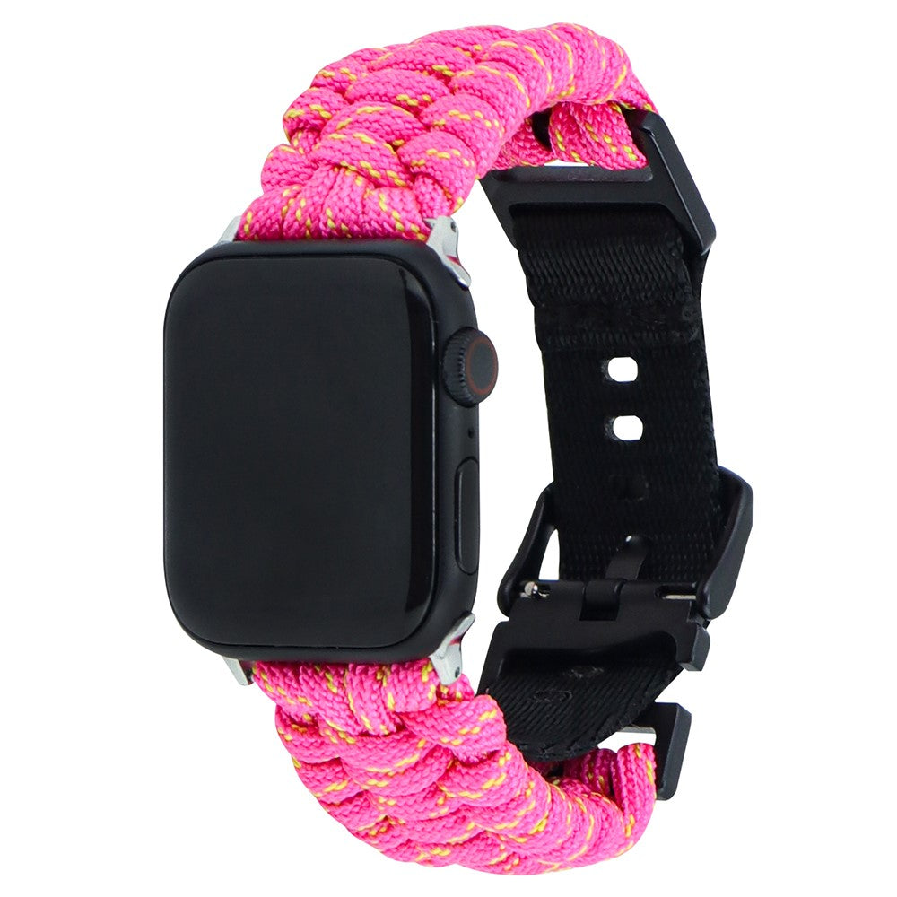 Apple Watch Series 49mm - 45mm - 44mm - 42mm Universal Watch Band Nylon Rope Strap - Yellow+Pink#serie_8