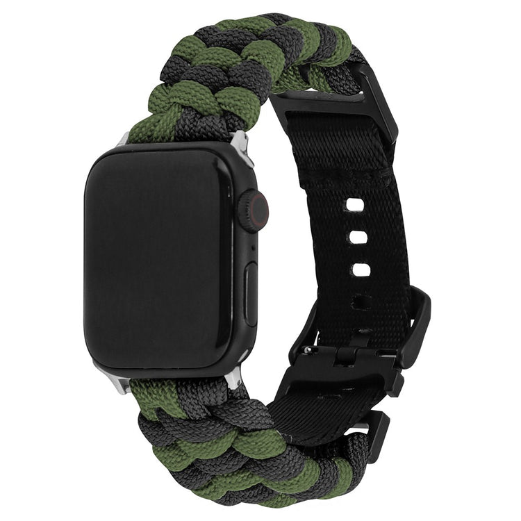 Apple Watch Series 49mm - 45mm - 44mm - 42mm Universal Watch Band Nylon Rope Strap - Army Green+Black#serie_9