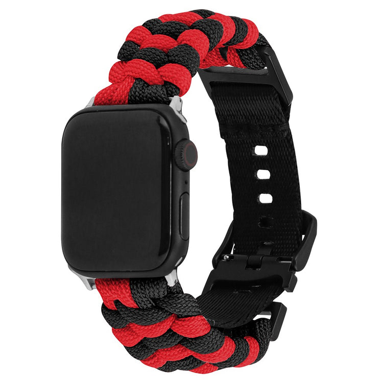 Apple Watch Series 49mm - 45mm - 44mm - 42mm Universal Watch Band Nylon Rope Strap - Red+Black#serie_13