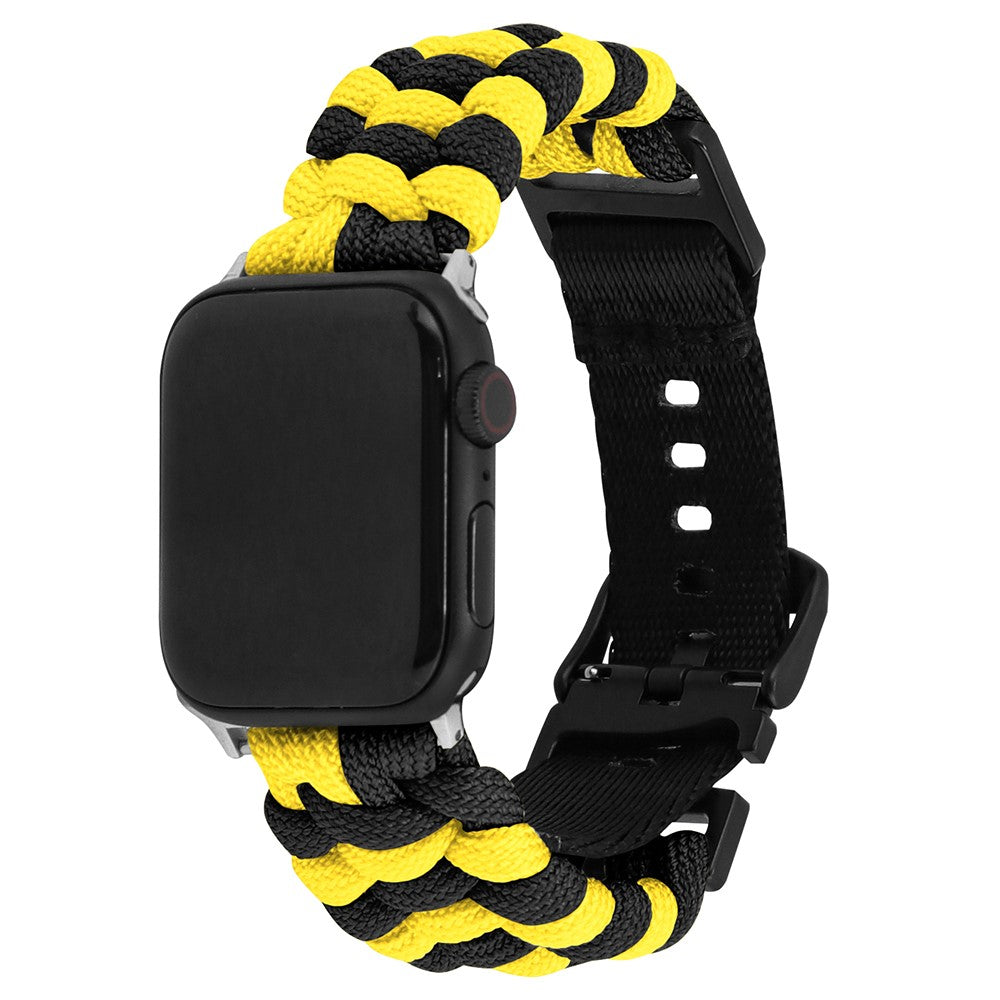 Apple Watch Series 49mm - 45mm - 44mm - 42mm Universal Watch Band Nylon Rope Strap - Yellow+Black#serie_14