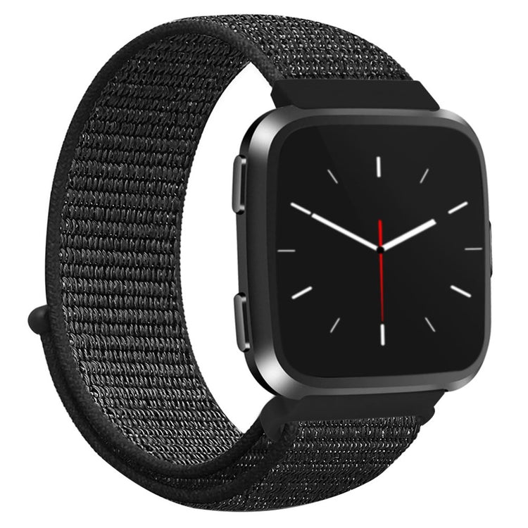 Mega Slidstærk Nylon Universal Rem passer til Fitbit Smartwatch - Sort#serie_1