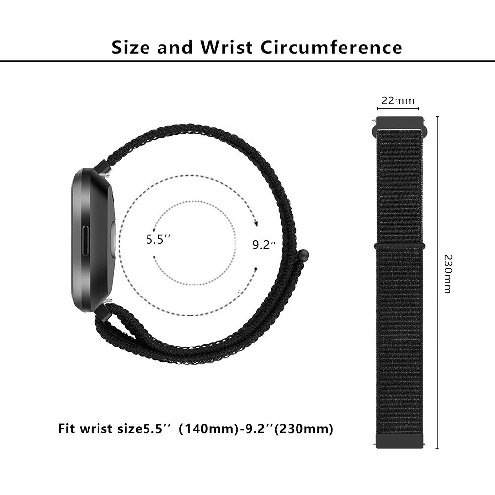 Mega Slidstærk Nylon Universal Rem passer til Fitbit Smartwatch - Blå#serie_7