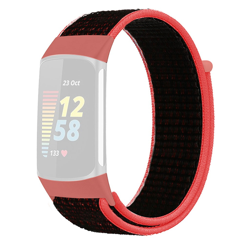 Helt Vildt Nydelig Nylon Rem passer til Fitbit Charge 2 - Rød#serie_5