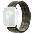 KALEBOL Apple Watch Series 41mm - 40mm - 38mm Universal Nylon Loop Watch Band - Dark Green+Orange