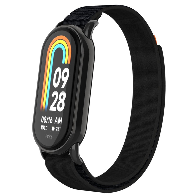 Helt Vildt Flot Nylon Rem passer til Xiaomi Smart Band 8 - Sort#serie_5