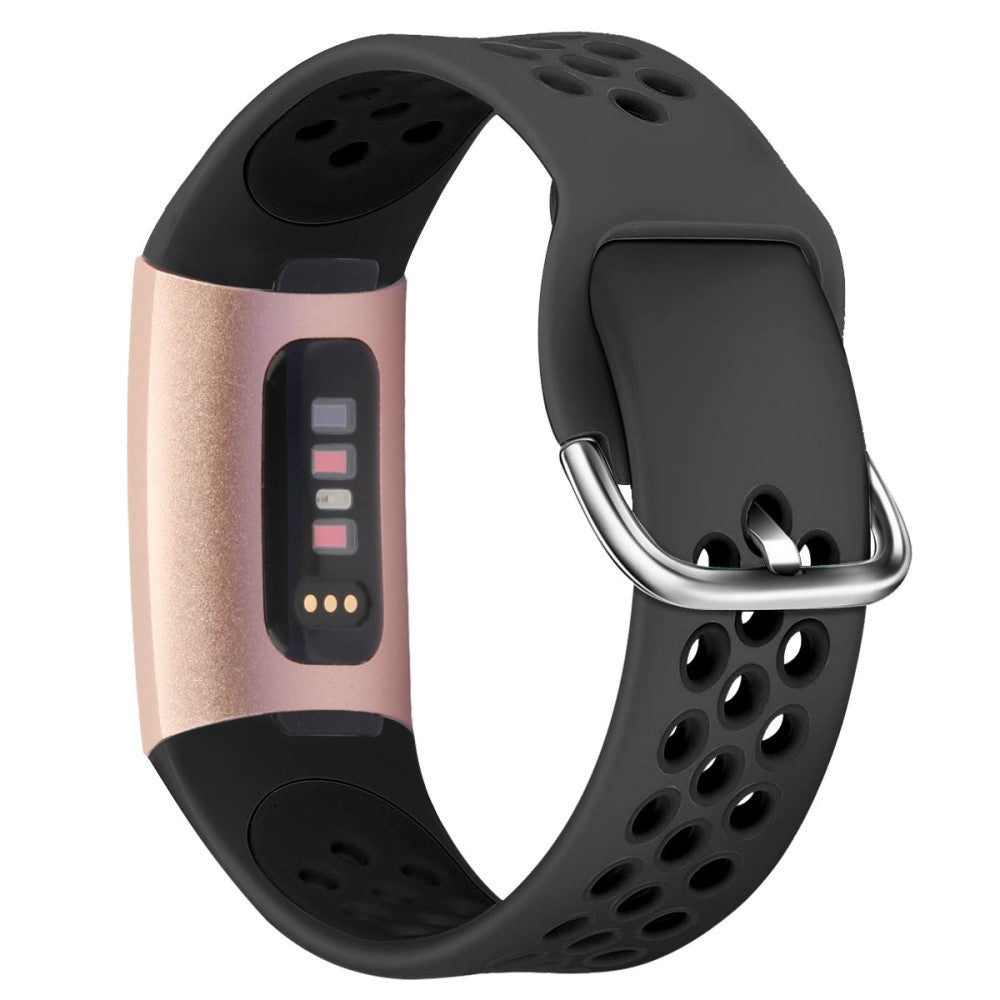 Fitbit Charge 3 / Fitbit Charge 4 Silicone Universel Strap - Black#serie_16