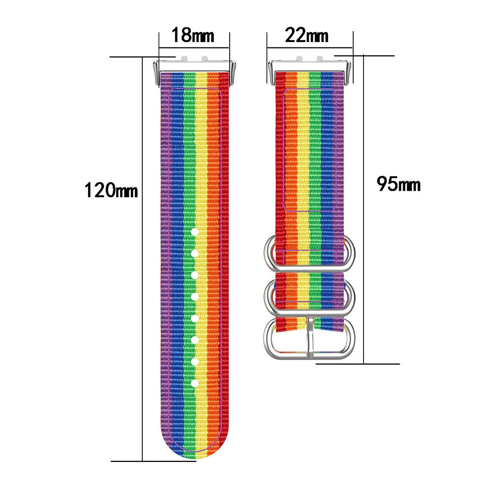 Samsung Galaxy Fit3 SM-R390 Nylon Watch Strap Three Rings Replacement Wrist Band - Rainbow#serie_1