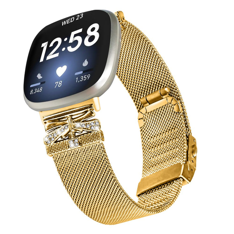 Sweet Fitbit Versa 4 / Fitbit Sense 2 Metal Universel Strap - Gold#serie_1