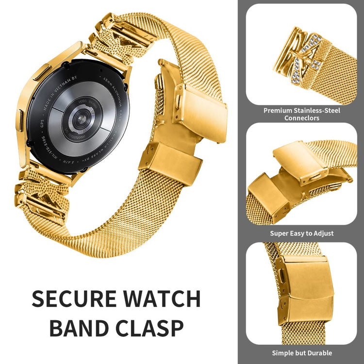 TicWatch 2 / TicWatch E Metal And Rhinestone Universel Strap - Gold#serie_1