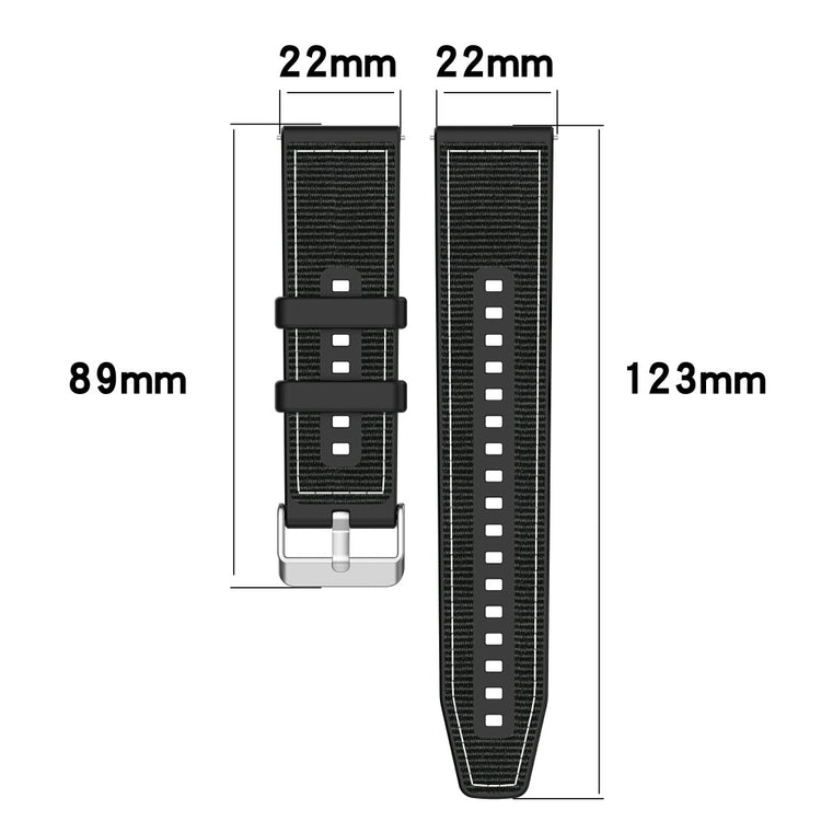 Mega Sweet Smartwatch Silicone And Nylon Universel Strap - Black#serie_1