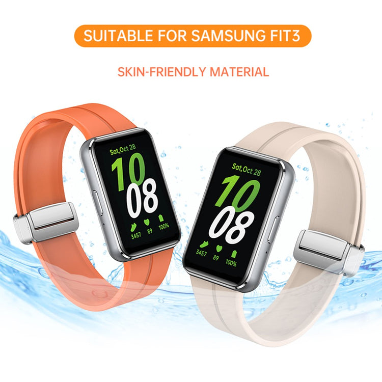 Mega Nice Samsung Galaxy Fit 3 Silicone Strap - Black#serie_1