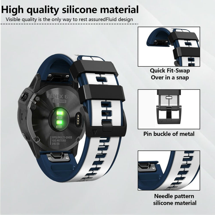 Very Stylish Garmin Smartwatch Silicone Universel Strap - Silver#serie_8
