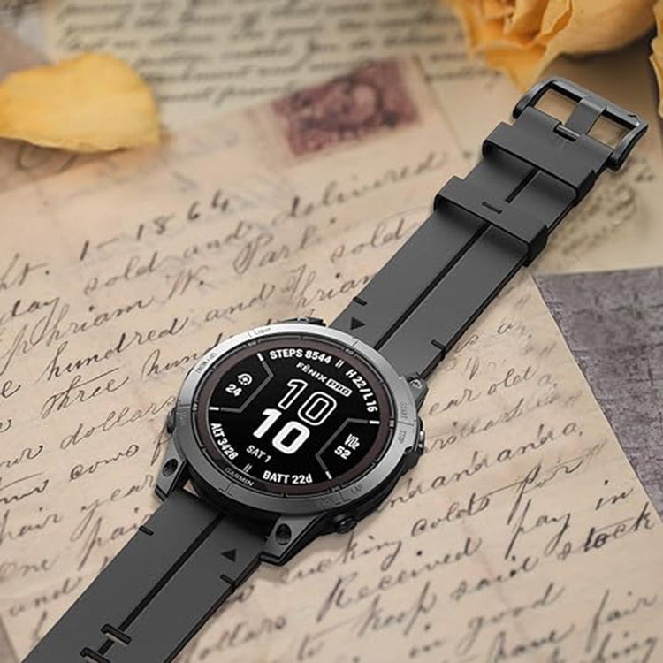 Superb Garmin Smartwatch Genuine Leather Universel Strap - Black#serie_1