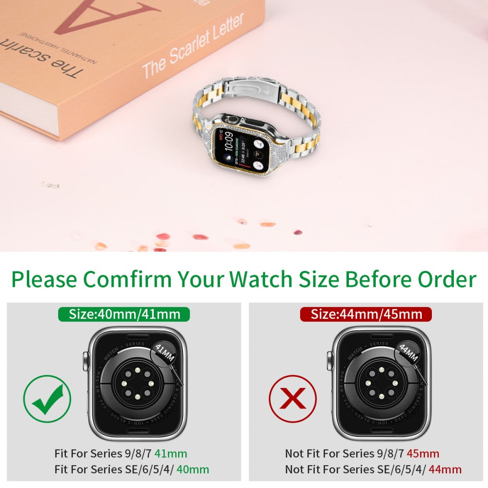 Lovely Apple Smartwatch Rhinestone Universel Strap - Silver#serie_2