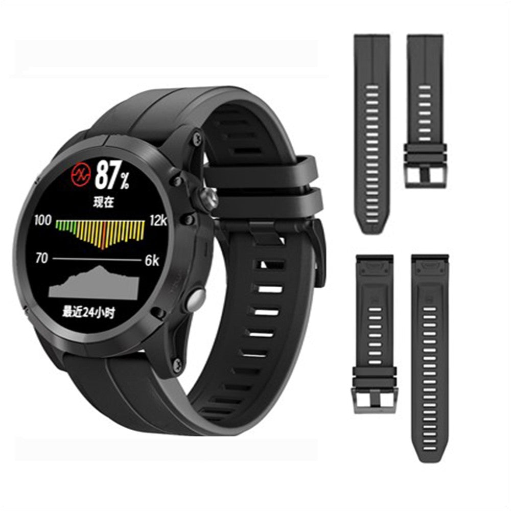 Very Beautiful Garmin Smartwatch Silicone Universel Strap - Black#serie_1