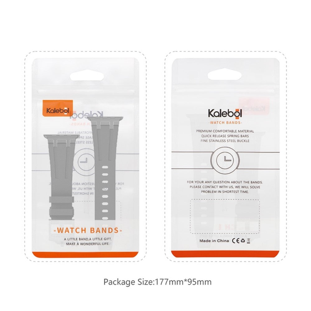 KALEBOL For Apple Watch Ultra 2 Ultra 49mm / Series 9 8 7 45mm / 6 5 4 SE (2022) SE (2023) SE 44mm / 3 2 1 42mm Silicone Band - Silver+Orange#serie_12