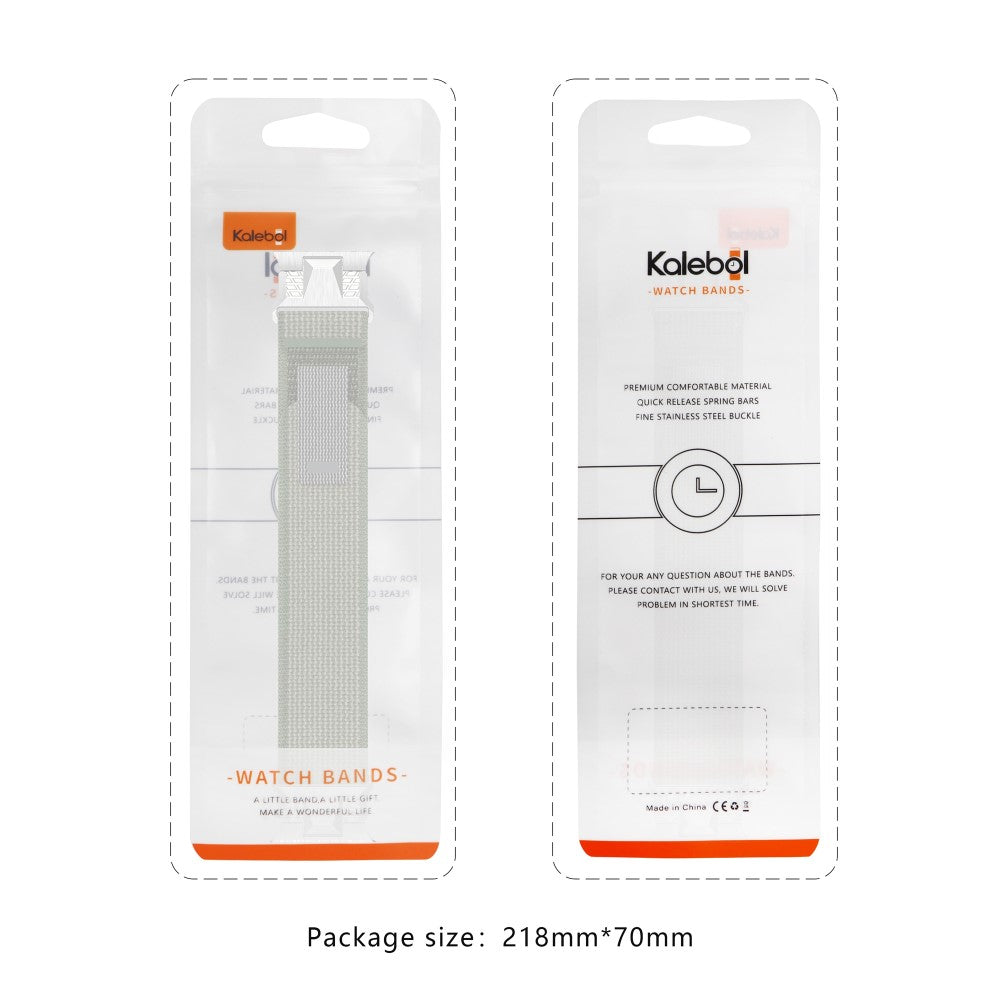 KALEBOL KLB-YJHHNL-001 For Apple Watch Ultra 2 Ultra 49mm / 9 8 7 45mm / 6 5 4 SE (2023) SE (2022) SE 44mm / 3 2 1 42mm Nylon Watch Band - Black+Grey#serie_3