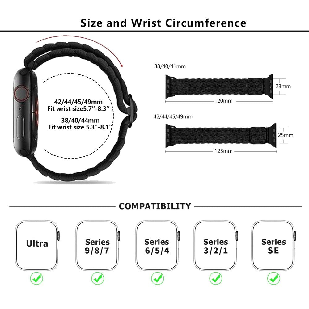 Very Elegant Apple Smartwatch Nylon Universel Strap - Black#serie_13