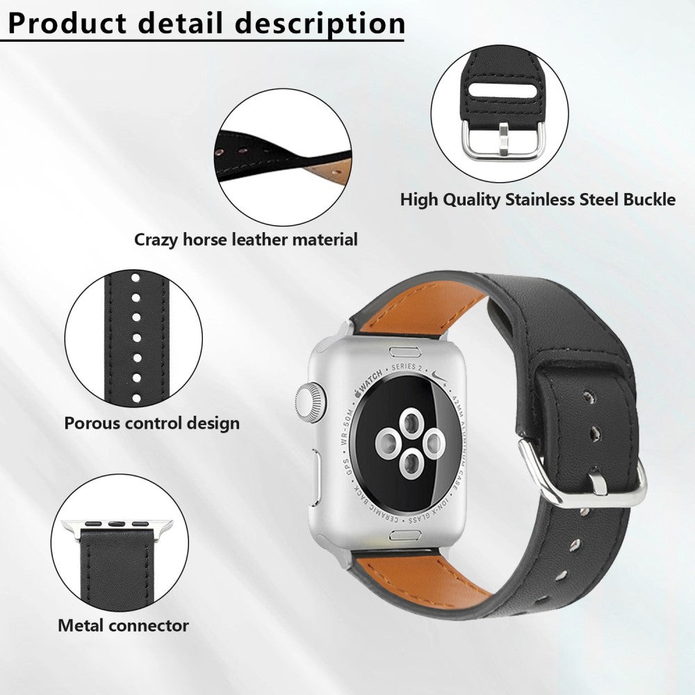 Absolutely Nice Apple Smartwatch Pu Leather Universel Strap - Silver#serie_3