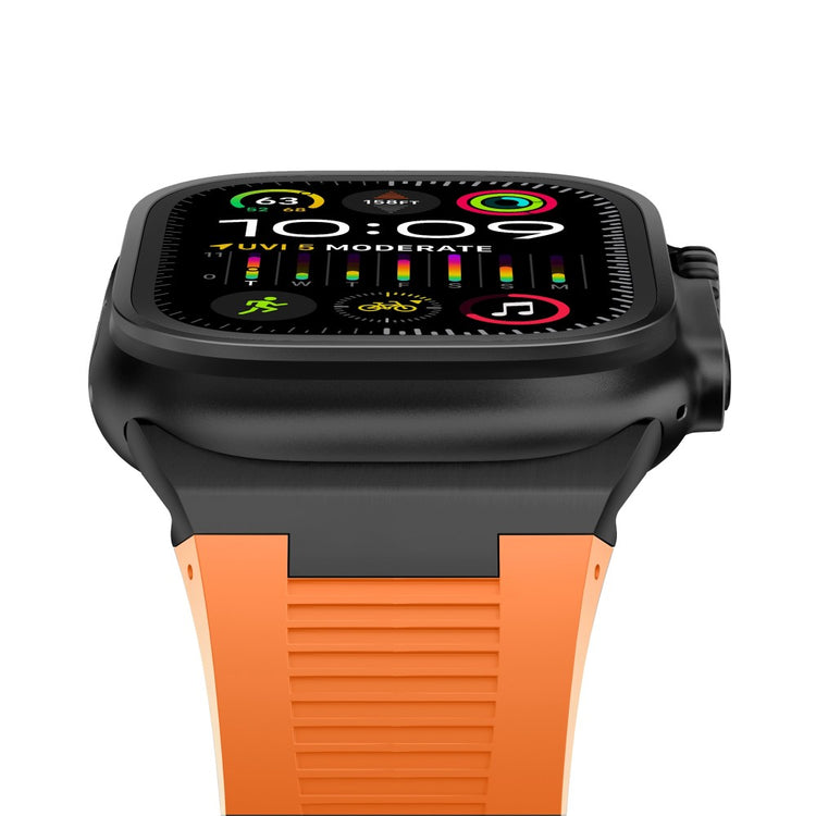 For Apple Watch Ultra 2 Ultra 49mm  /  Series 9 8 7 45mm  /  6 5 4 SE (2022) SE (2023) SE 44mm  /  3 2 1 42mm Watch Bracelet - Black+Orange#serie_1