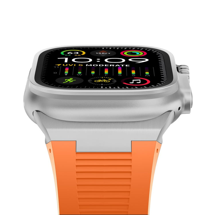 For Apple Watch Ultra 2 Ultra 49mm  /  Series 9 8 7 45mm  /  6 5 4 SE (2022) SE (2023) SE 44mm  /  3 2 1 42mm Watch Bracelet - Silver+Orange#serie_11