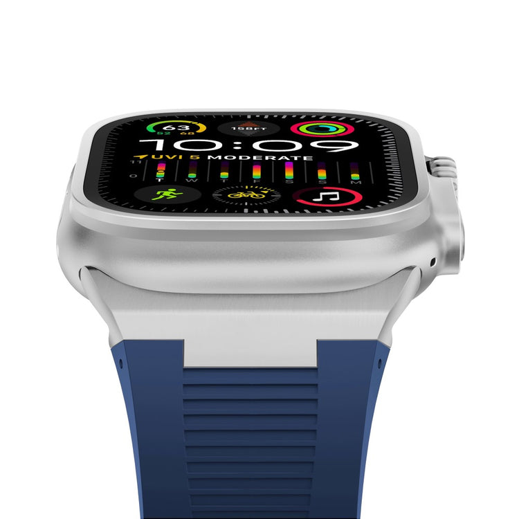 For Apple Watch Ultra 2 Ultra 49mm  /  Series 9 8 7 45mm  /  6 5 4 SE (2022) SE (2023) SE 44mm  /  3 2 1 42mm Watch Bracelet - Silver+Blue#serie_13