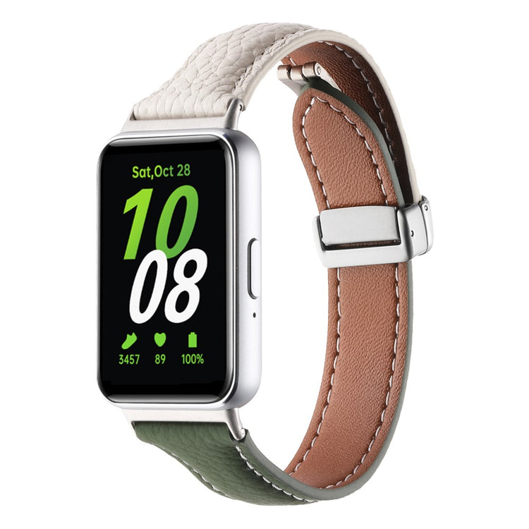 Super Cool Samsung Galaxy Fit 3 Genuine Leather Strap - Green#serie_4