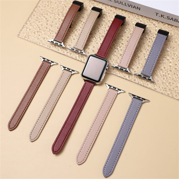 Classic Apple Smartwatch Pu Leather Universel Strap - Silver#serie_9