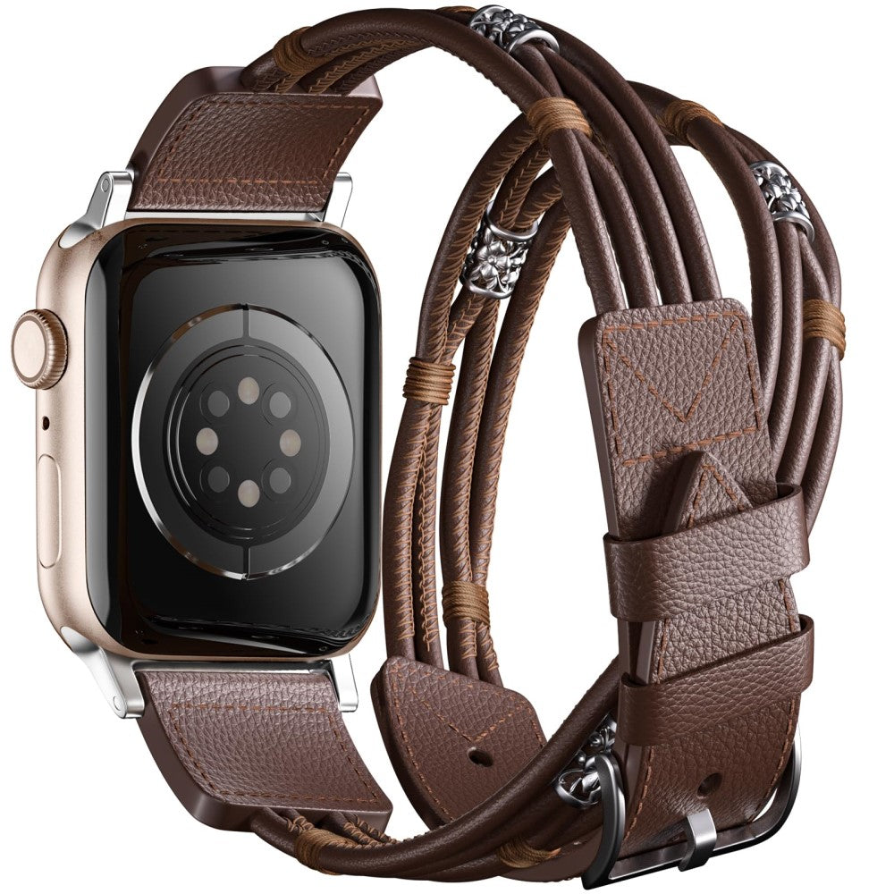 Delightful Apple Smartwatch Genuine Leather Universel Strap - Brown#serie_2